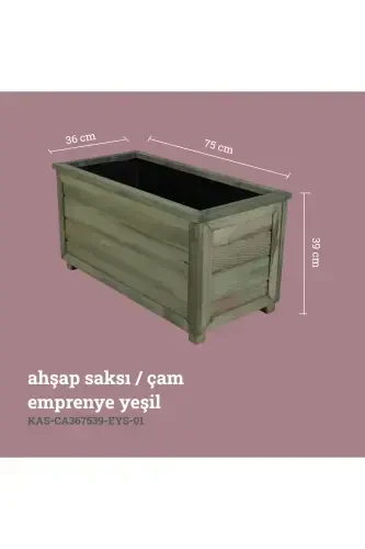 Dekorativ yog'ochli guldon - Uzun - Yashil emdirish - Modazone (1)