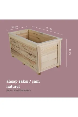 Dekorativ yog'ochli tuvak - Uzun-Tabiiy - KAF AHŞAP (1)
