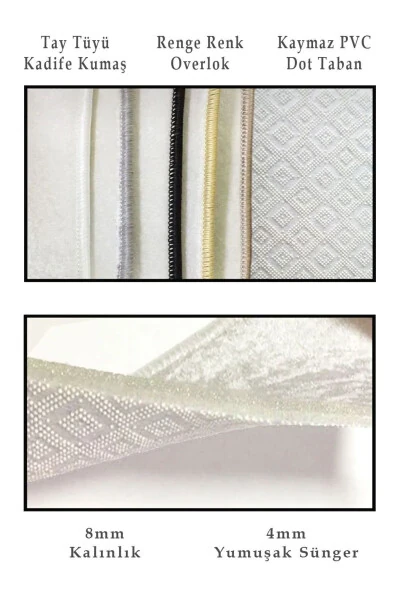 Декоратив замонавий дизайнли, сирпанмас асосли, ювиладиган комплект рангли ҳаммом гиламчаси 50x60-60x90 см - 3