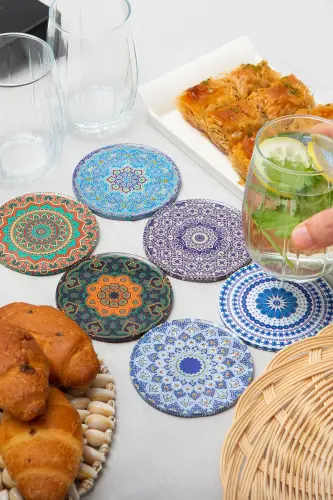 Декоративная подставка под стакан 6 шт. Металлическая верхняя часть Knid - 1