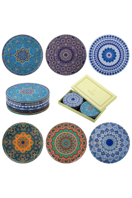 Декоративная подставка под стакан 6 шт. Металлическая верхняя часть Knid - 2