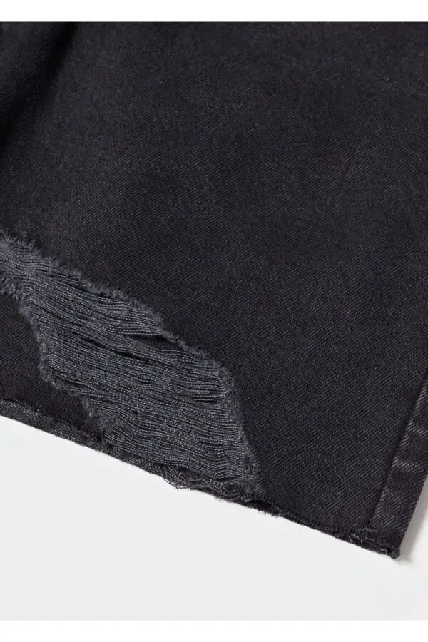 Декоративные рваные бермуды из денима - 7