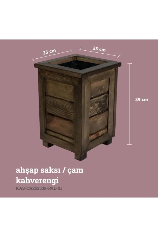 Декоративный деревянный горшок - Высокий - KAF AHŞAP