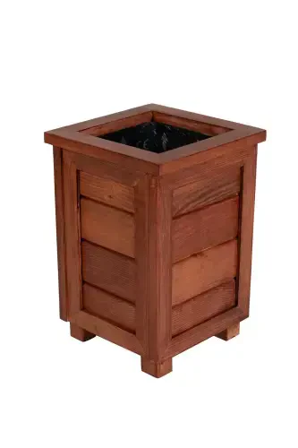 Декоративный деревянный горшок - Высокий - Красное дерево - 3