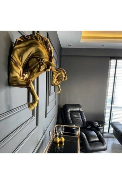 Dekoromi Wall Horse Head Applique (48CMX28CM) Gold - TUAL HOBI SANAT (1)