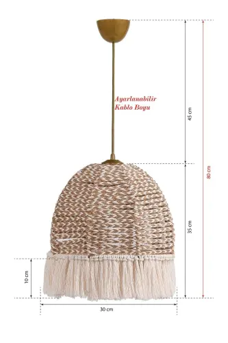 Delacorde Handmade Avize Jüt Ekru-Jüt Ekru - 5