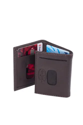 Delikli Içten Çıtçıtlı Açılan Kredi Kartlık Cüzdan 7 Bölmeli S.deri Taba (knp-6t) Modeli-Taba - KENPOOL (1)