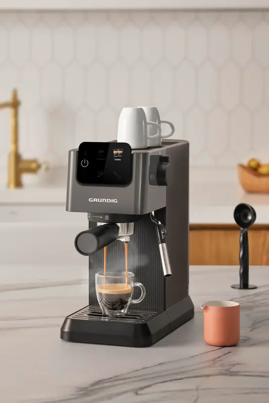 Delisia Coffee KSM 4330 Manual Espresso Machine with Milk Frother - GRUNDIG