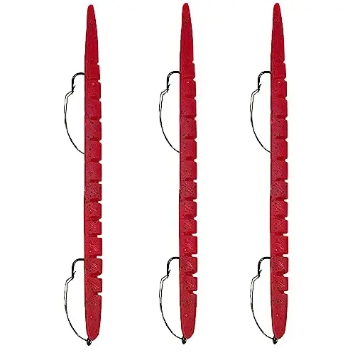 Delong Lures Fishing Lures, Made in America, Pre-Rigged Weedless Bass Lures for Fishing, Segemented Soft Platisc Fishing Bait, Fishing Worm Lure, Fishing Tackle Kit - 1