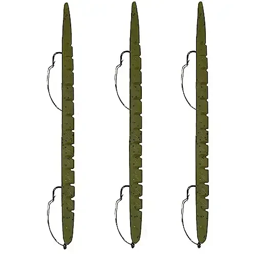 Delong Lures Fishing Lures, Made in America, Pre-Rigged Weedless Bass Lures for Fishing, Segemented Soft Platisc Fishing Bait, Fishing Worm Lure, Fishing Tackle Kit 