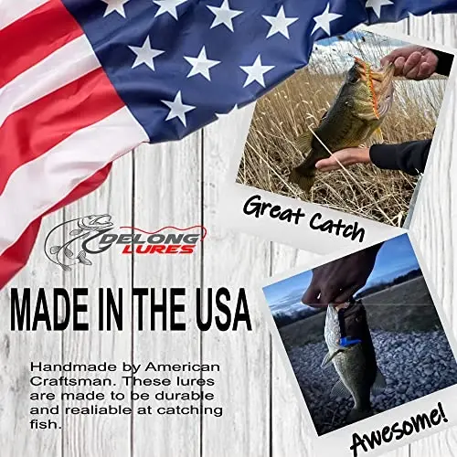 Delong Lures Fishing Lures, Made in America, Pre-Rigged Weedless Bass Lures for Fishing, Segemented Soft Platisc Fishing Bait, Fishing Worm Lure, Fishing Tackle Kit - 2