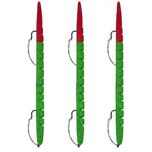 Delong Lures Fishing Lures, Made in America, Pre-Rigged Weedless Bass Lures for Fishing, Segemented Soft Platisc Fishing Bait, Fishing Worm Lure, Fishing Tackle Kit - 1