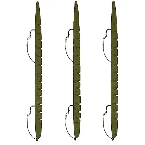 Delong Lures Fishing Lures, Made in America, Pre-Rigged Weedless Bass Lures for Fishing, Segemented Soft Platisc Fishing Bait, Fishing Worm Lure, Fishing Tackle Kit 