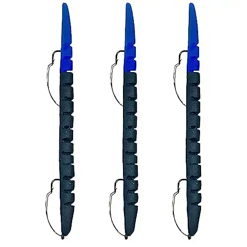 Delong Lures Fishing Lures, Made in America, Pre-Rigged Weedless Bass Lures for Fishing, Segemented Soft Platisc Fishing Bait, Fishing Worm Lure, Fishing Tackle Kit 