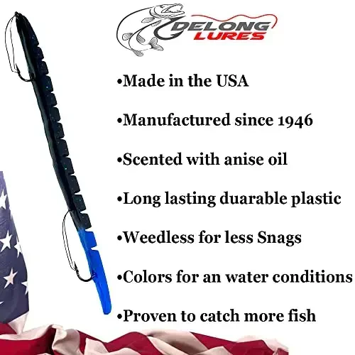 Delong Lures Fishing Lures, Made in America, Pre-Rigged Weedless Bass Lures for Fishing, Segemented Soft Platisc Fishing Bait, Fishing Worm Lure, Fishing Tackle Kit - 5