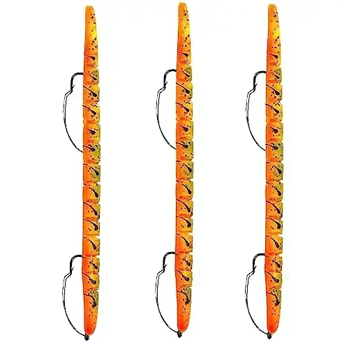 Delong Lures Fishing Lures, Made in America, Pre-Rigged Weedless Bass Lures for Fishing, Segemented Soft Platisc Fishing Bait, Fishing Worm Lure, Fishing Tackle Kit - 1