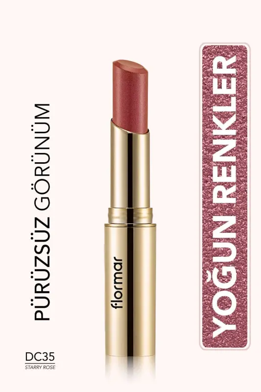 Deluxe CasModazoneere Lipstick Stylo Metalik Gül Kurusu Ruj DC35 8690604209798 - DC35 STARRY ROSE - 1