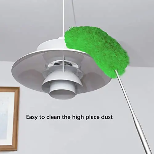 DELUX Microfiber Feather Duster 100 dyuymli uzun qo'shimcha ustunli, egiluvchan boshli va uzun tutqichli chang yutgich bilan Ship foniy, baland shift, derazalar, mebellar va mashinalarni tozalash uchun - 4