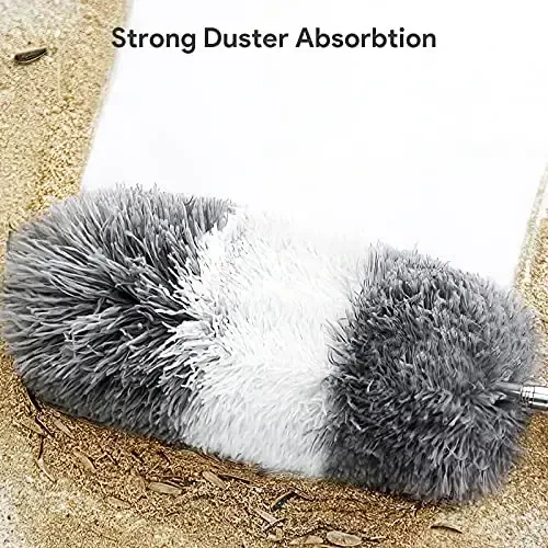 DELUX Microfiber Feather Duster, 7 PCS Reusable Bendable Washable Cobweb Duster with 100 inches Extra Long Extension Pole for Cleaning Ceiling Fan, High Ceiling, Blinds, Furniture & Cars - 4