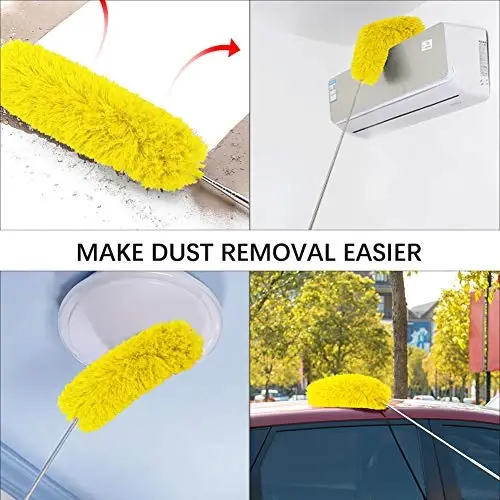 DELUX Microfiber Feather Duster Extendable Cobweb Duster with 100 inches Extra Long Pole, Bendable Head & Scratch-Resistant Hat for Cleaning Ceiling Fan, High Ceiling, Blinds, Furniture & Cars - 5