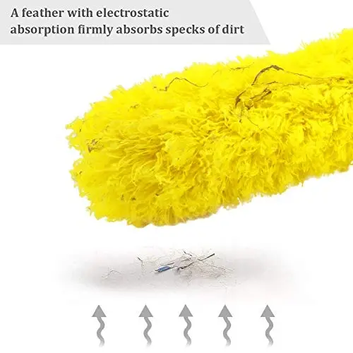 DELUX mikrofiber pat yostiqli cho'tkasi, 100 dyuymli qo'shimcha uzun tayoq, egiluvchan bosh va shift fan, baland shift, parda, mebel va mashinalarni tozalash uchun chizishga chidamli shapka - 4
