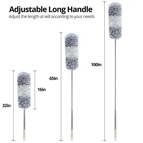 DELUX Microfiber Feather Duster Extendable Duster with 100 inches Extra Long Pole, Bendable Head & Long Handle Dusters for Cleaning Ceiling Fan, High Ceiling, Blinds, Furniture & Cars - 3