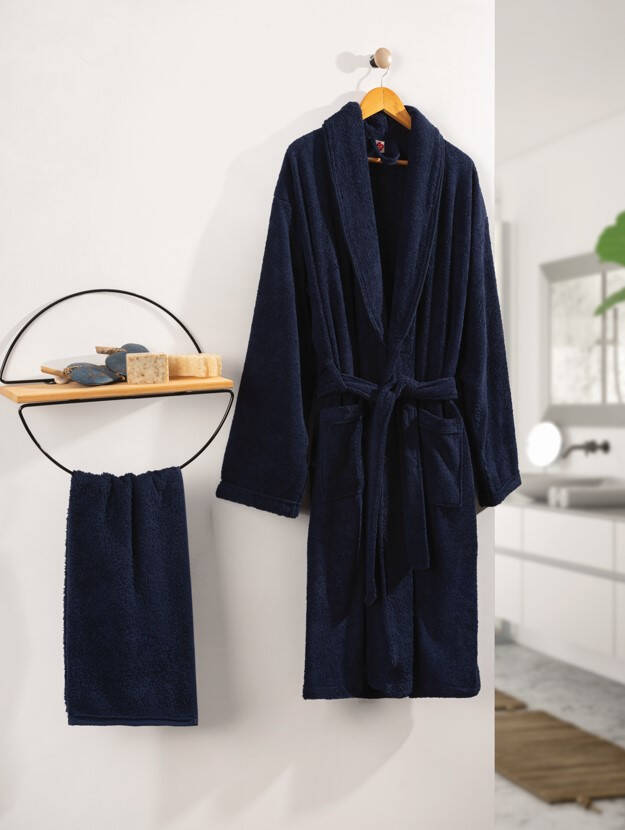 Deluxe Single Robe Set, Navy Blue - 1