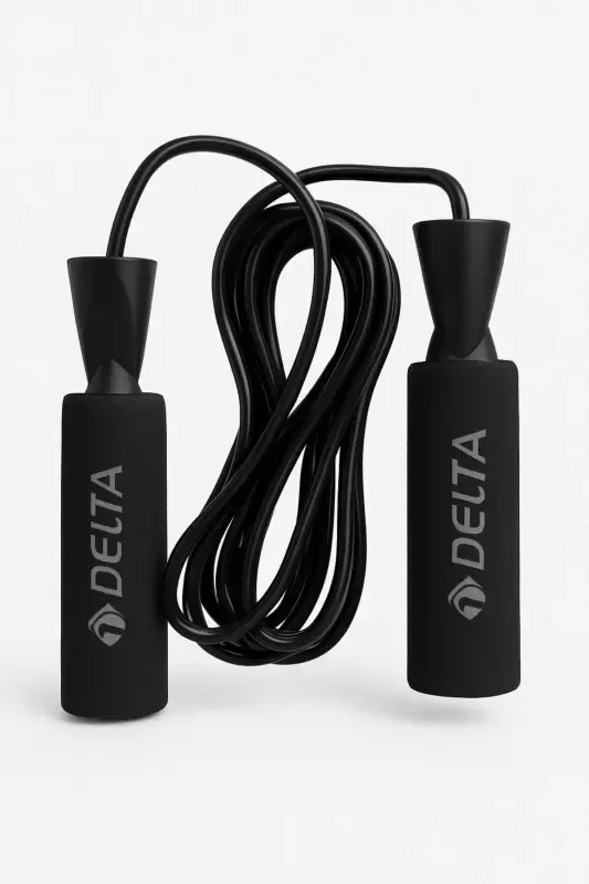 Deluxe Sponge Grip Bearing Adjustable Jump Rope-Black - 1