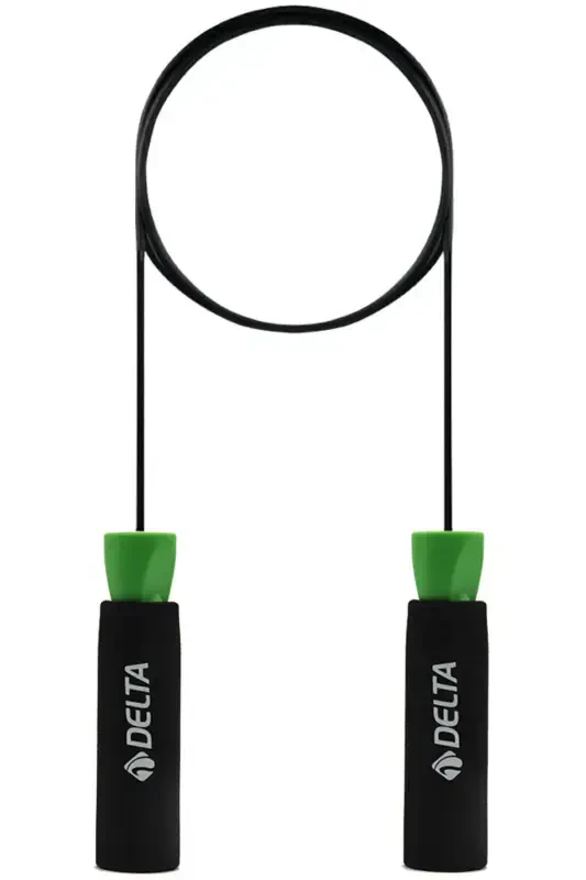 Deluxe Sponge Grip Bearing Adjustable Jump Rope-GREEN - DELTA