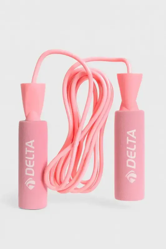 Deluxe Sponge Grip Bearing Adjustable Jump Rope-Light Pink - 1