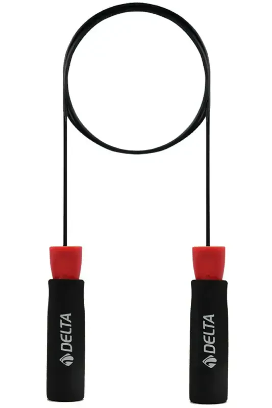Deluxe Sponge Grip Bearing Adjustable Jump Rope-RED - DELTA