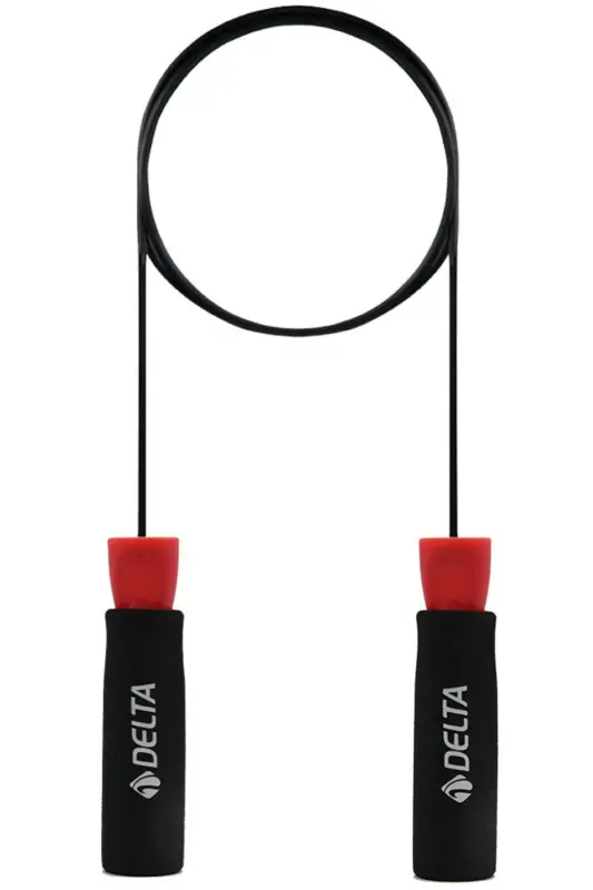 Deluxe Sponge Grip Bearing Adjustable Jump Rope-RED - DELTA