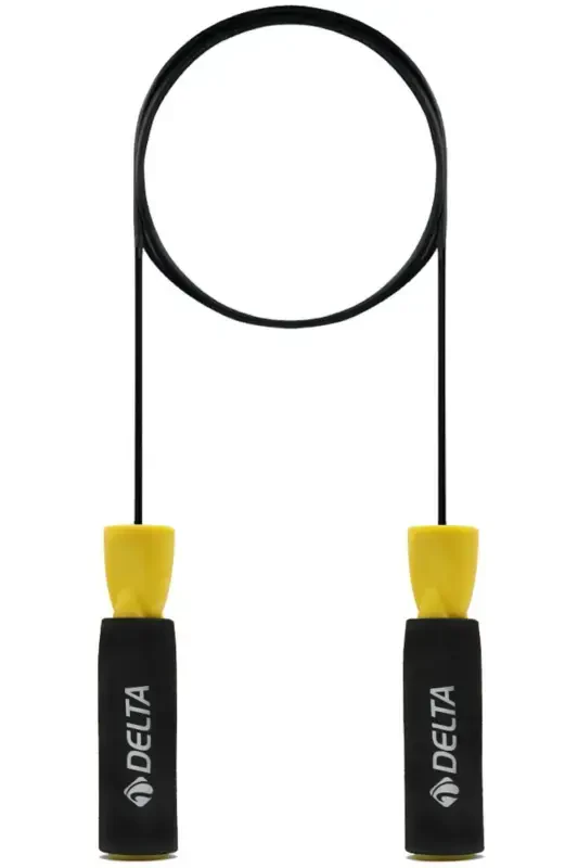 Deluxe Sponge Grip Bearing Adjustable Jump Rope-YELLOW - DELTA