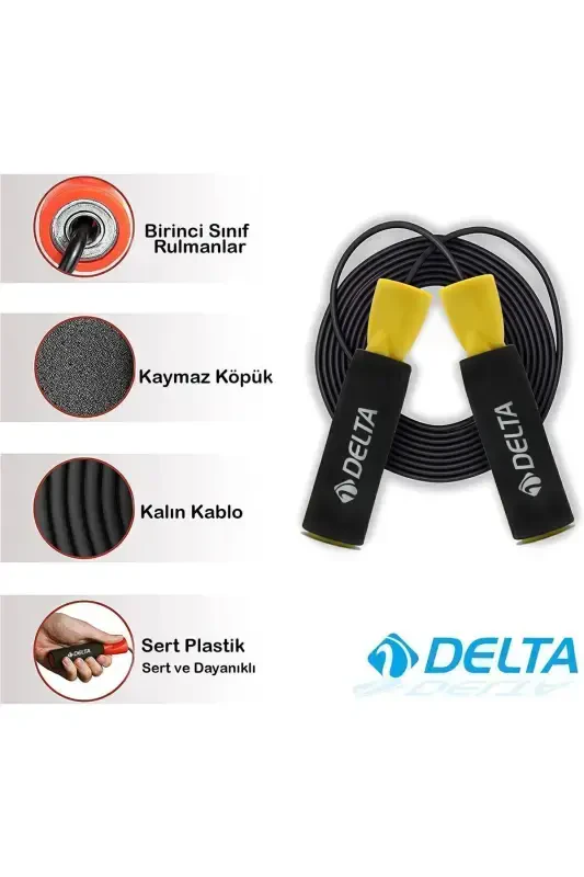 Deluxe Sünger Tutamaçlı Rulmanlı Ayarlanabilir Atlama İpi-YEŞİL - 5