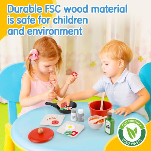 Deluxe Wooden Play Food Set, 25Pcs Kids Play Kitchen Toys Set, Pretend Cooking Playset Acccessories for Kids Ages 3+ - 36