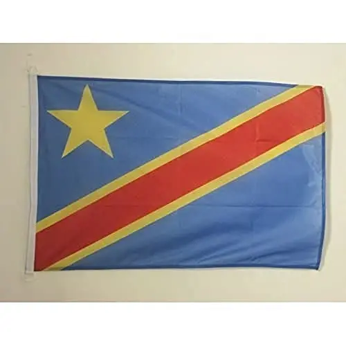 Democratic Republic of the Congo NAUTICAL Flag 18'' x 12'' - Congolese flags 30 x 45 cm. - Banner 12x18 in for boat - AZ FLAG 