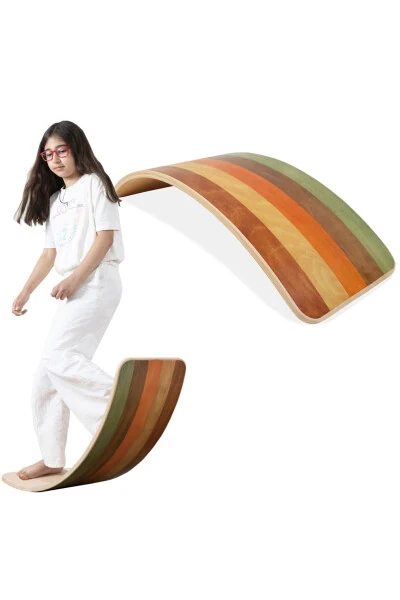 Denge Tahtası Balance Board Doğal Ahşap Çocuk Oyuncak - BEE SMART