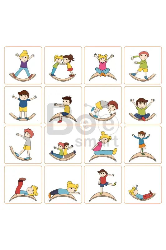 Denge Tahtası Balance Board Doğal Ahşap Çocuk Oyuncak - Kahverengi - 3