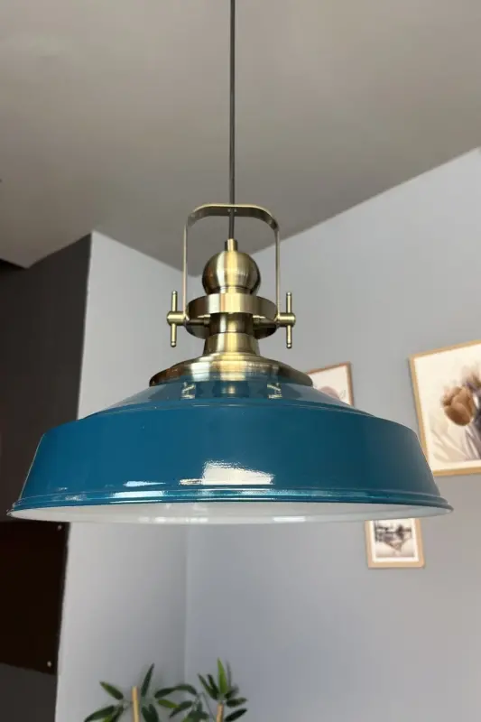 Dengiz Yashili Asolatli Yakka Lyustra Eskitma Boshlik Retro Osma Chiroq Restoran Cafe Mehmonxona Lyustralari - Dengiz Yashili - BAMYUM