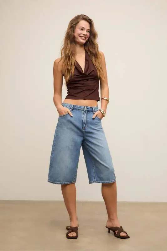 Denim Bermuda shorts - 1
