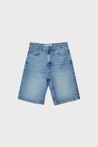 D95 Denim Bermuda Şort-Mavi Denim - 6