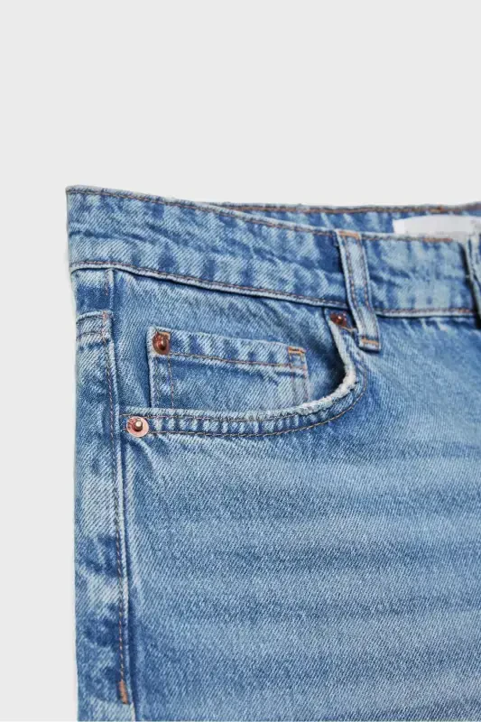 D95 Denim Bermuda Şort-Mavi Denim - 8