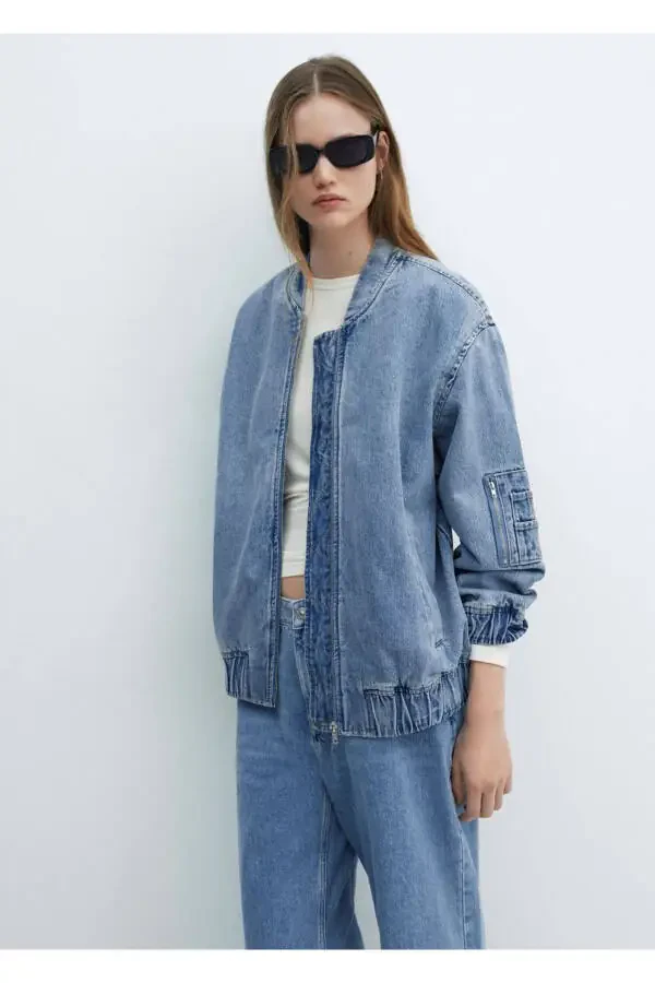 Denim bomber jacket - 1