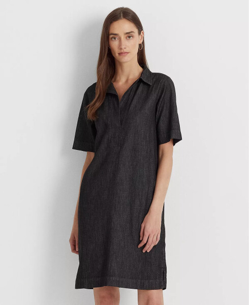 Denim Cotton Shift Dress Nightfall Wash - 4