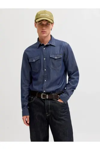 Denim Gömlek-Dark Denim 