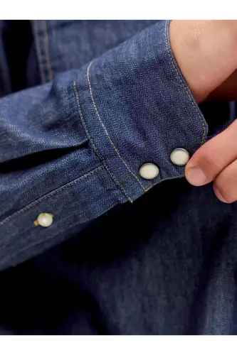 Denim Gömlek-Dark Denim - 6