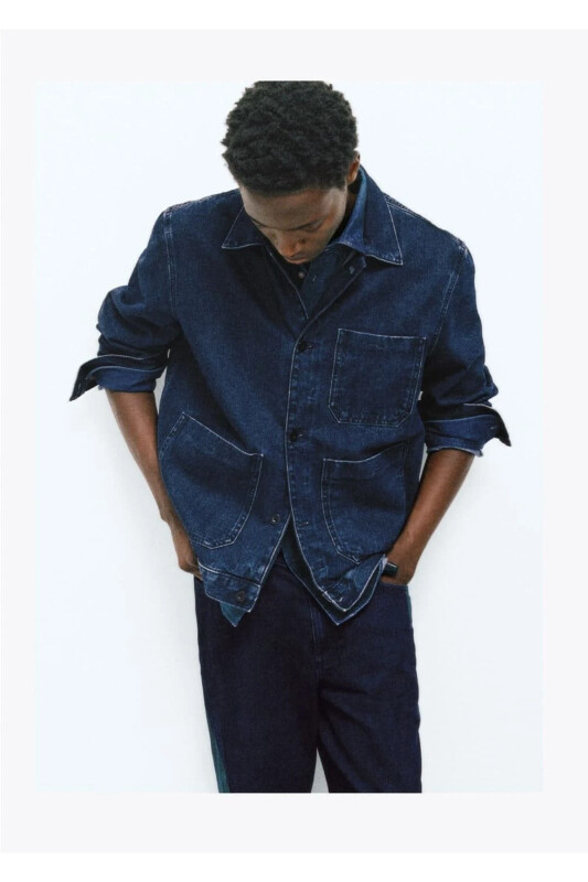 Denim jacket with pockets - MANGO MAN