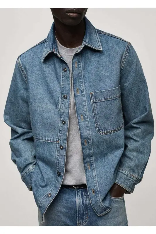 Denim jacket with pockets - 1