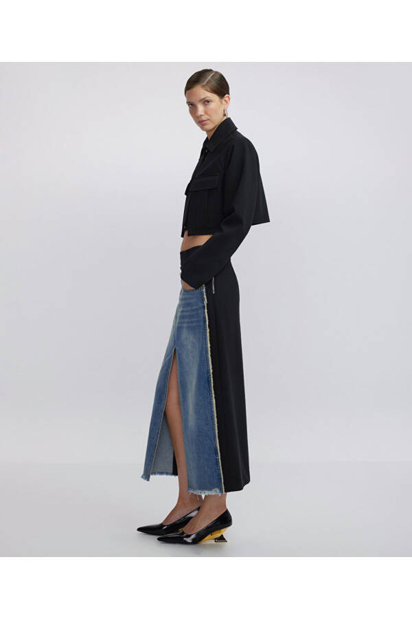 Denim mix midi skirt - 2