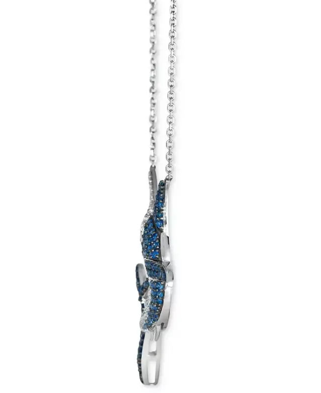 Denim Ombré Sapphire (2-3/4 ct. t.w.), White Sapphire (1-1/8 ct. t.w.) & Chocolate Diamond Accent Swordfish 17-1/2